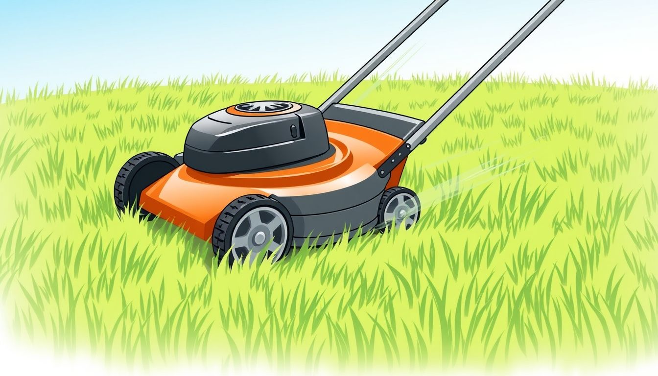 Lawnmower on a well-maintained lawn