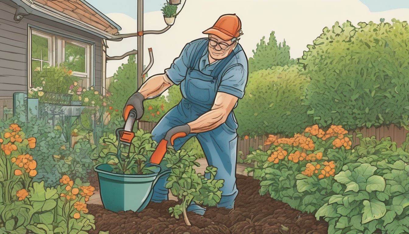 gardener pruning plants