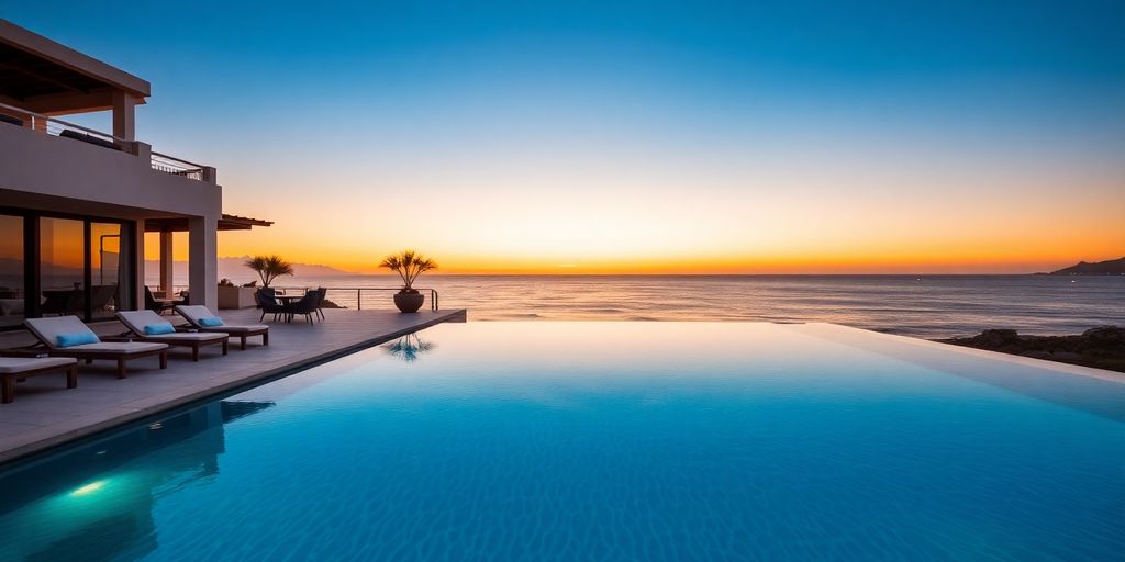 Luxury Cabo villa with private infinity pool, ocean view.