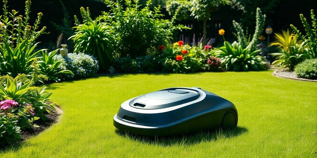 Gardena robotgräsklippare klipper gräset i Stockholm.