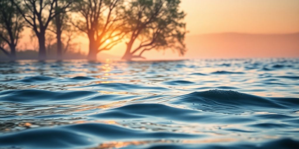 Calm landscape with waves and soft light for meditation.