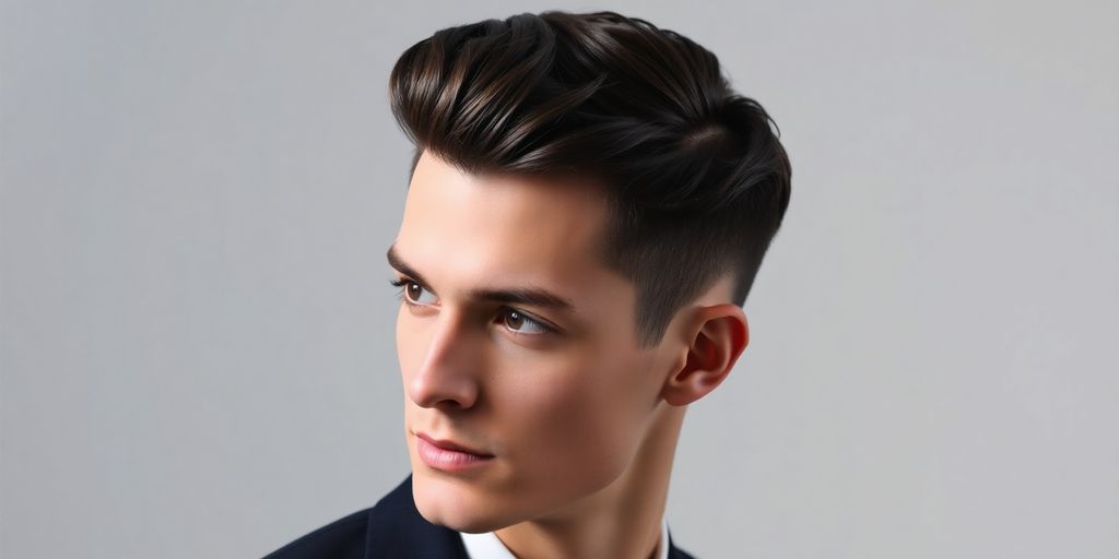 Sophisticated man with a clean, minimalist hairstyle.