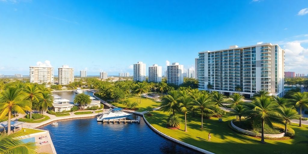 Vibrant Aventura, Florida apartments near waterfront and parks.