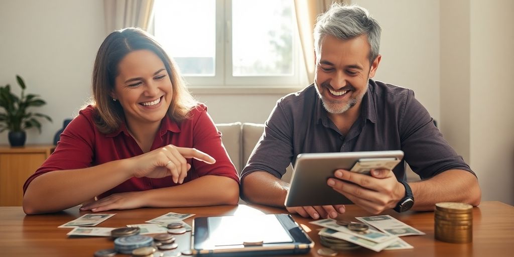Aussie couple planning finances.