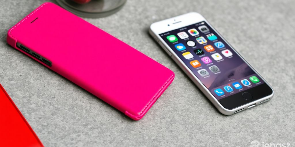 iPhone 6 flip case, vibrant colors, stylish accessory.