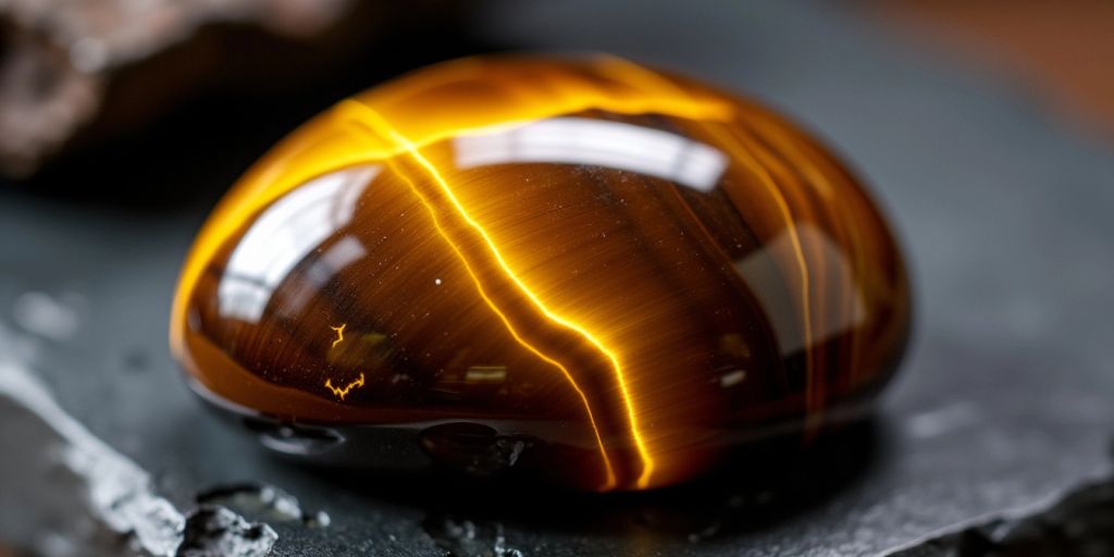 Occhio di Tigre lucido con bande dorate