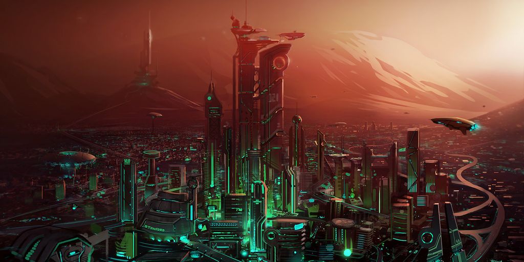 futuristic office with AI-powered writing tools