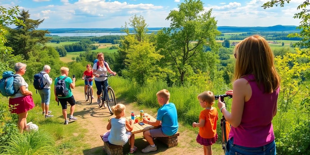 Gezinsvriendelijke buitenactiviteiten in Limburgse natuur.