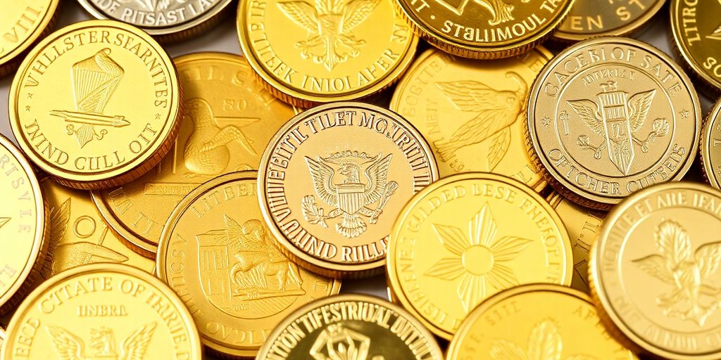 Pièces en or d'investissement et de collection.
