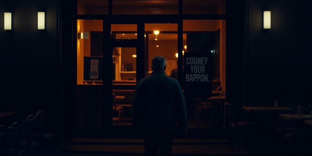 Sad customer walking away from a business.