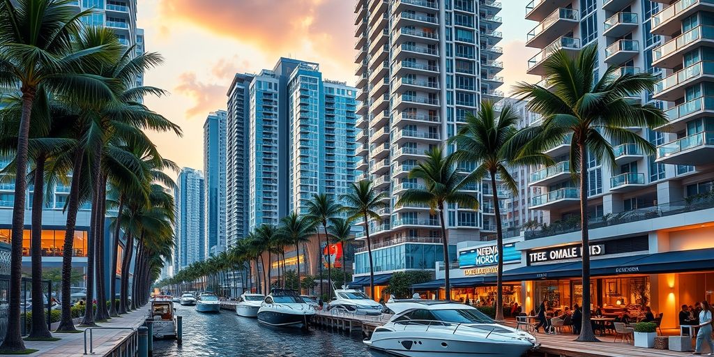 Brickell Miami high-rise condos and waterfront