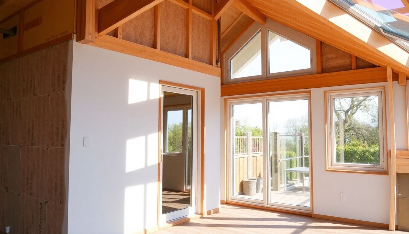 Modern home refurbishment with energy-efficient features.