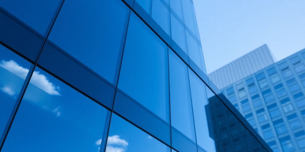 Modern office building exterior with Oracle logo.