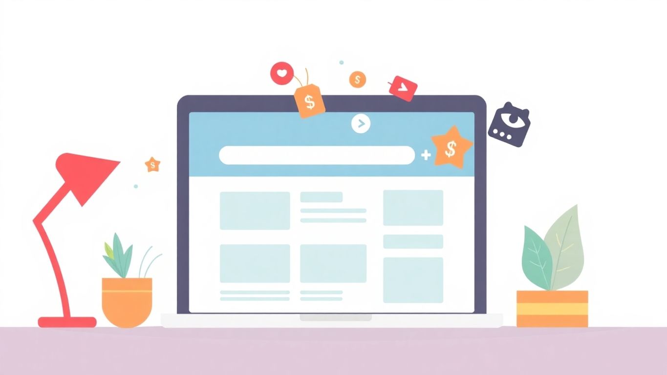 Illustrasjon av nettside som tiltrekker kunder.