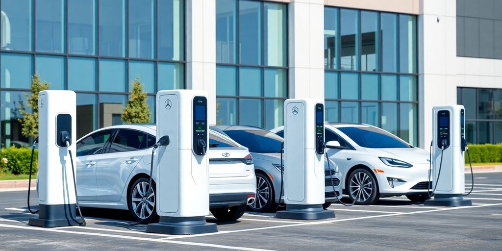 EV charging stations at a business.