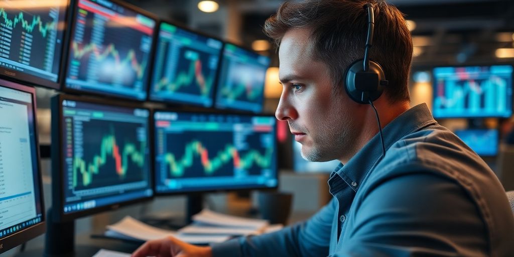 Trader analyzing options in a focused environment.
