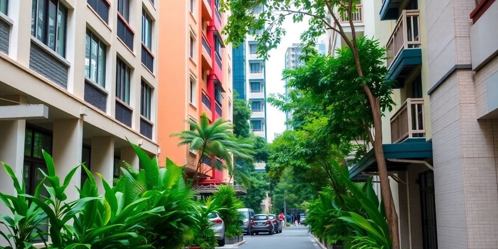 Affordable apartments in a lush Thai urban setting.