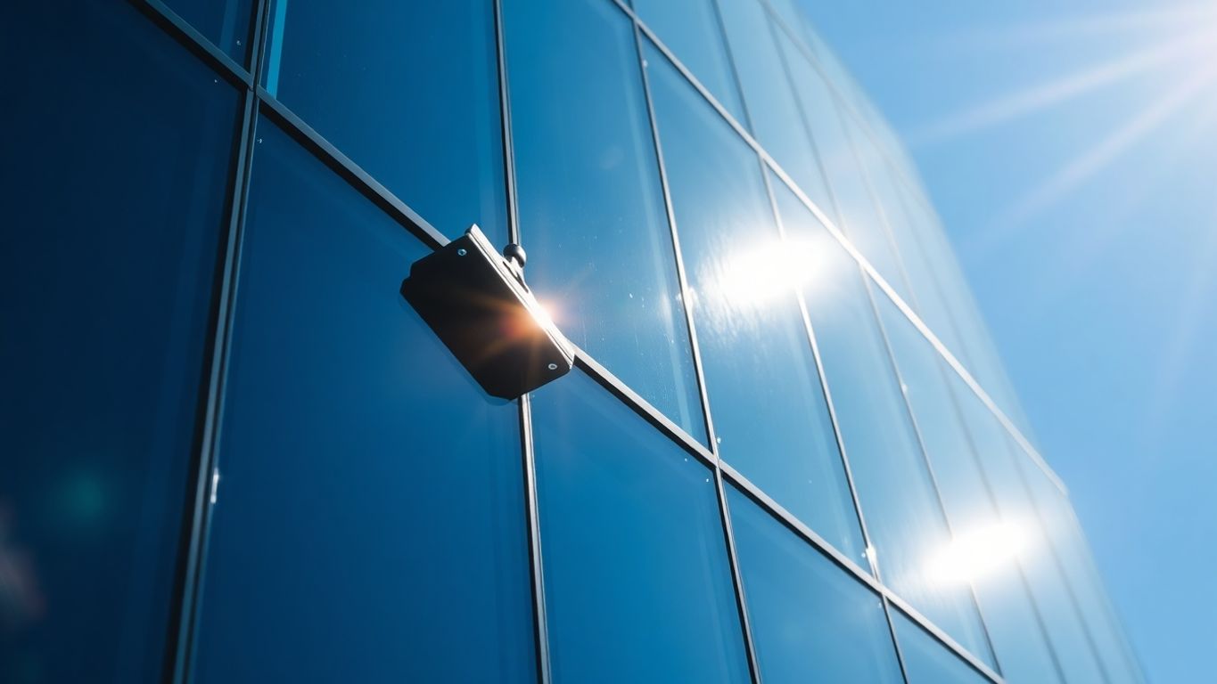 Les fenêtres des gratte-ciel brillent après un nettoyage professionnel.