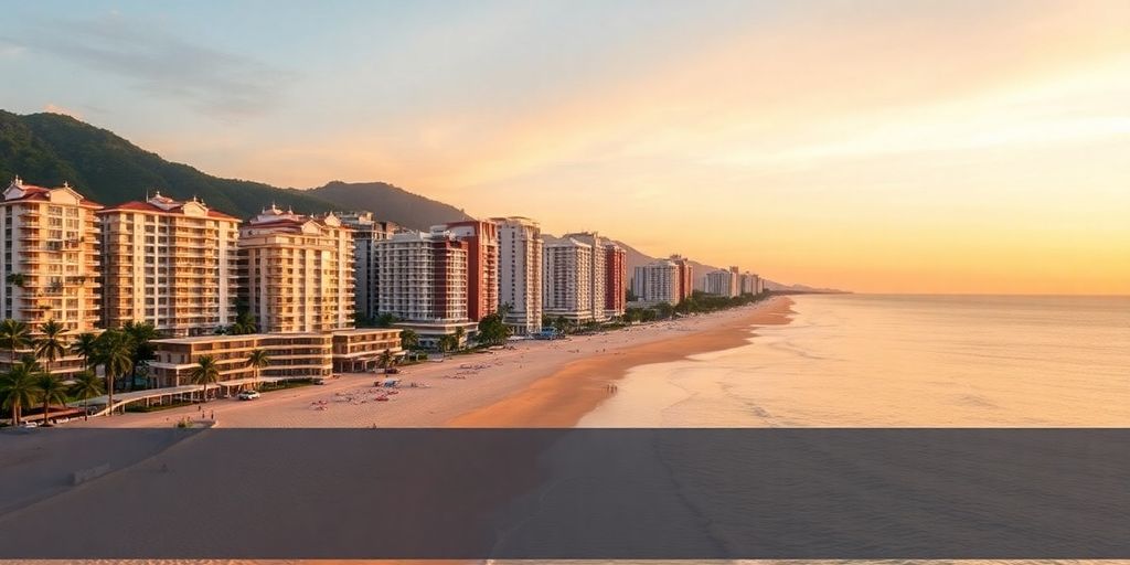 Stunning Patong beach with condos in vibrant Phuket.