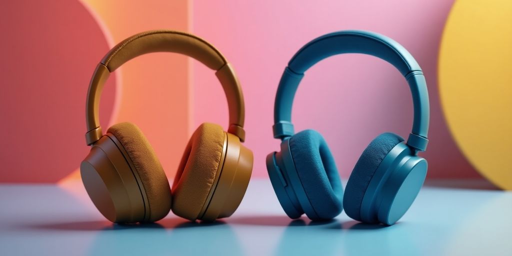 Over-Ear und In-Ear Bluetooth-Kopfhörer nebeneinander.