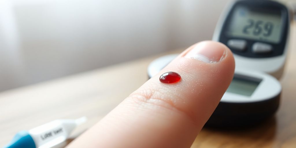 Person checking blood sugar levels.