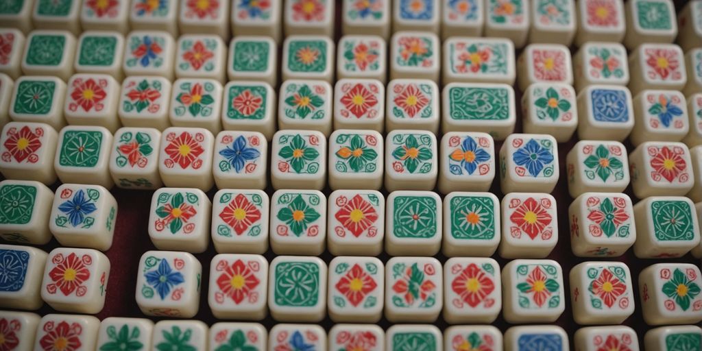 Cute mahjong tiles in a vibrant, appealing layout.
