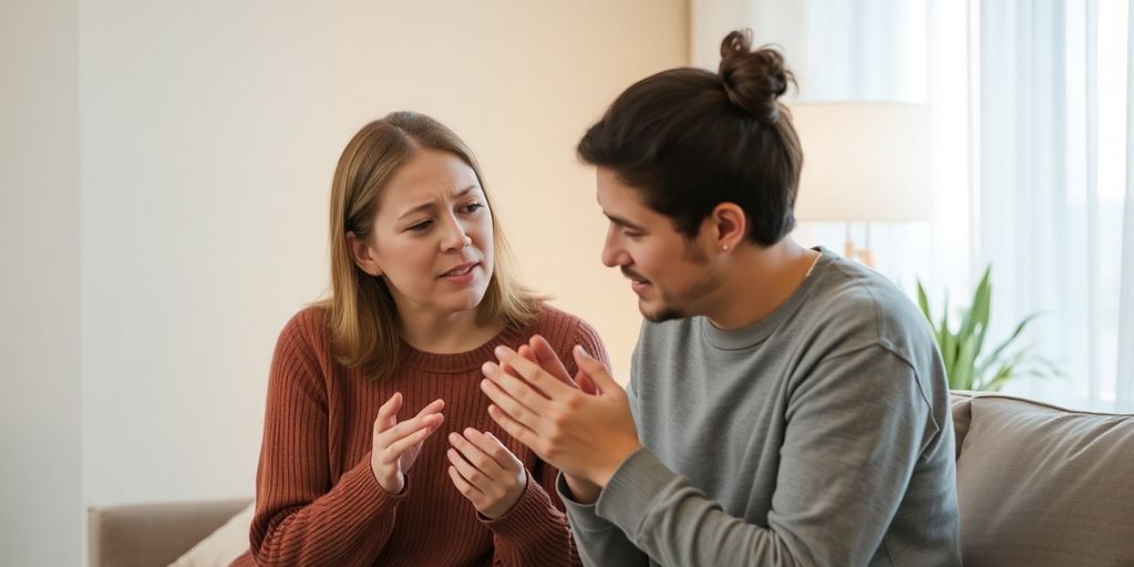 Supportive person comforting someone during a panic attack.