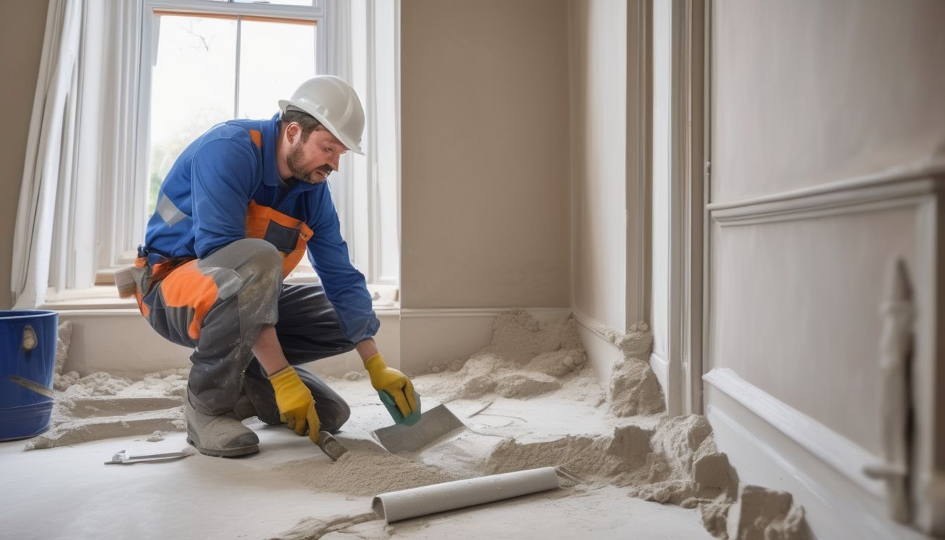 plasterer working in London home