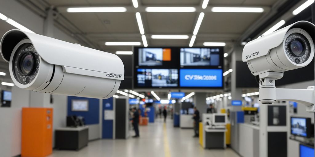 Analogue and IP CCTV cameras side by side.