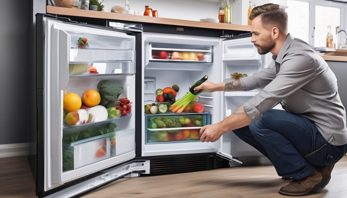 technician installing refrigerator in London