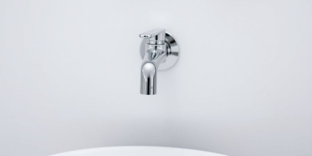 Elegant wall-mounted tap in a modern bathroom.