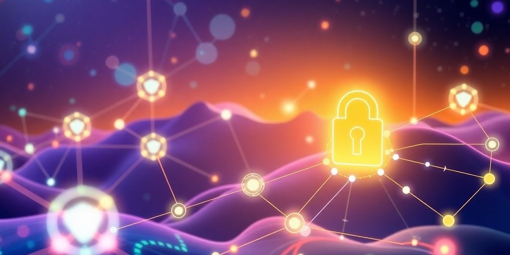 Illustrative image of blockchain technology and smart contracts.
