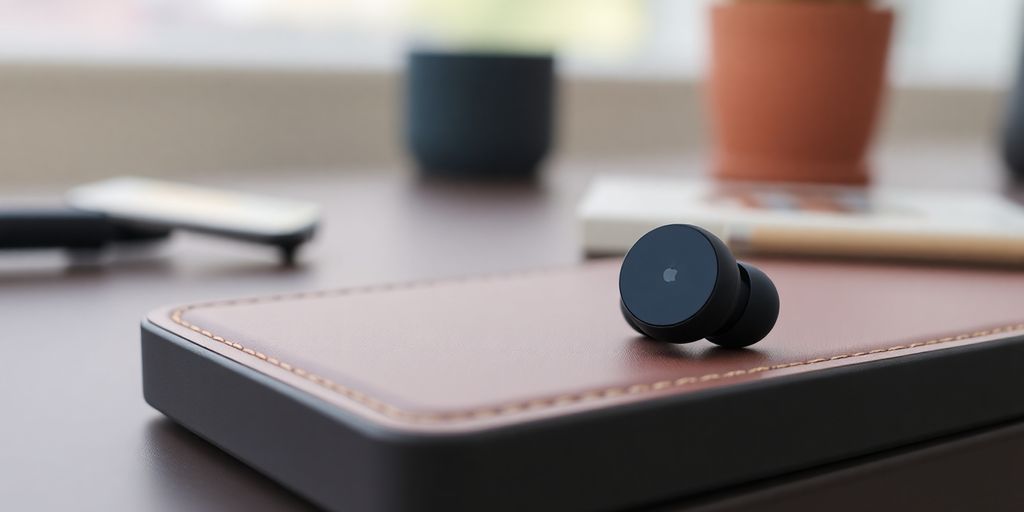 Amazon Echo Buds (2. Gen) auf einem Tisch.