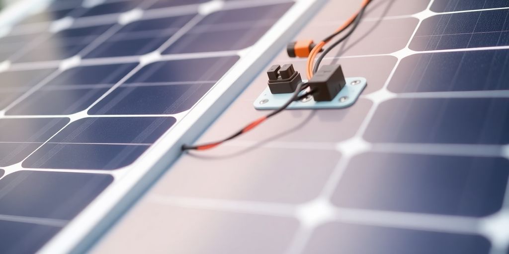 Panneau solaire, câbles, connecteurs