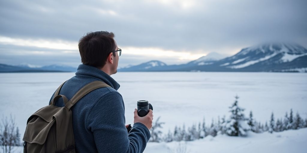 Emprendedor frustrado frente a un mapa de Canadá.