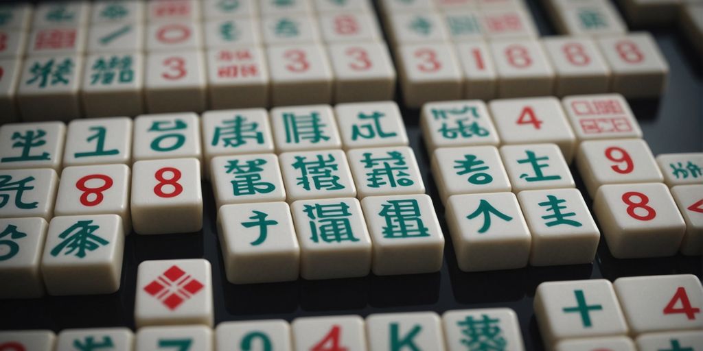 Mahjong tiles grid highlighting numbered tiles for beginners.