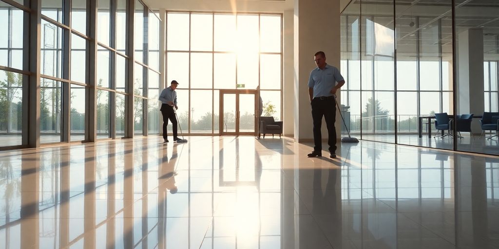 Sparkling clean office building interior