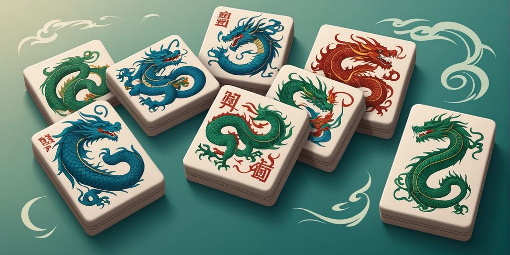 Mahjong tiles with Winds and Dragons
