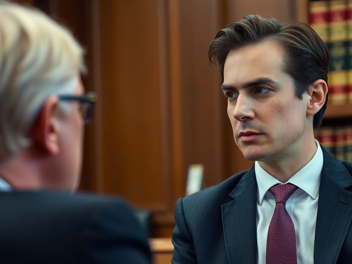 Avocat discutând cu clientul în sala de judecată.