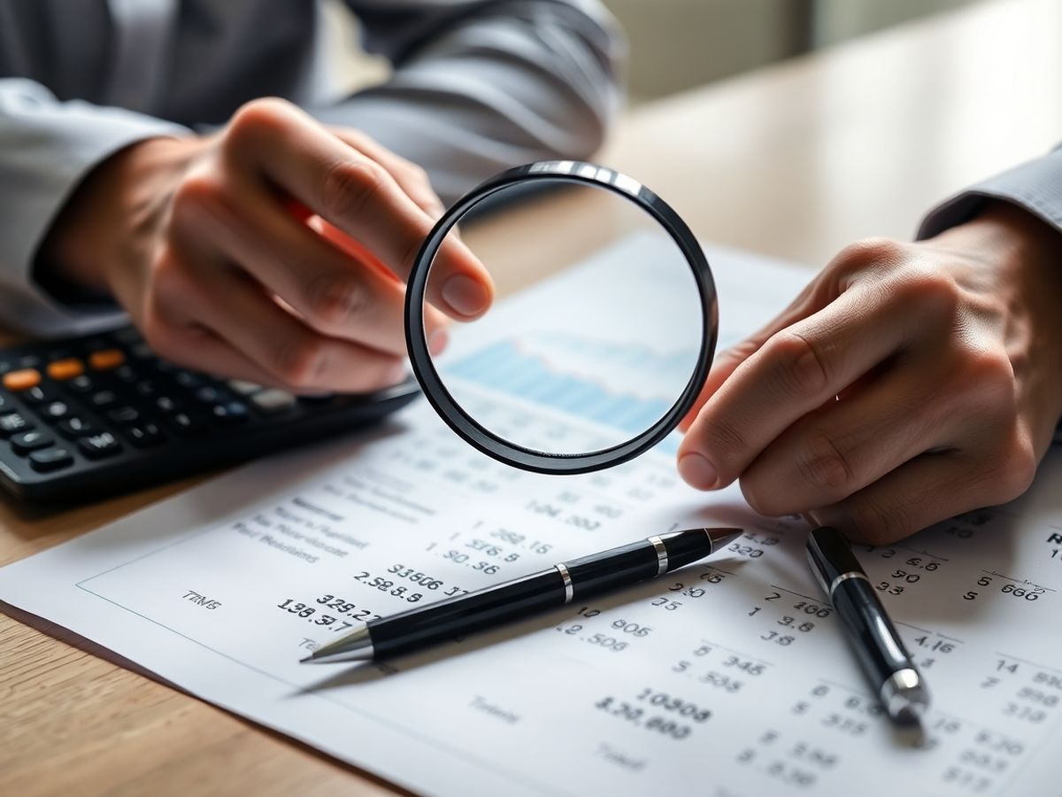 Audit financiar, documente, calculator, lupa