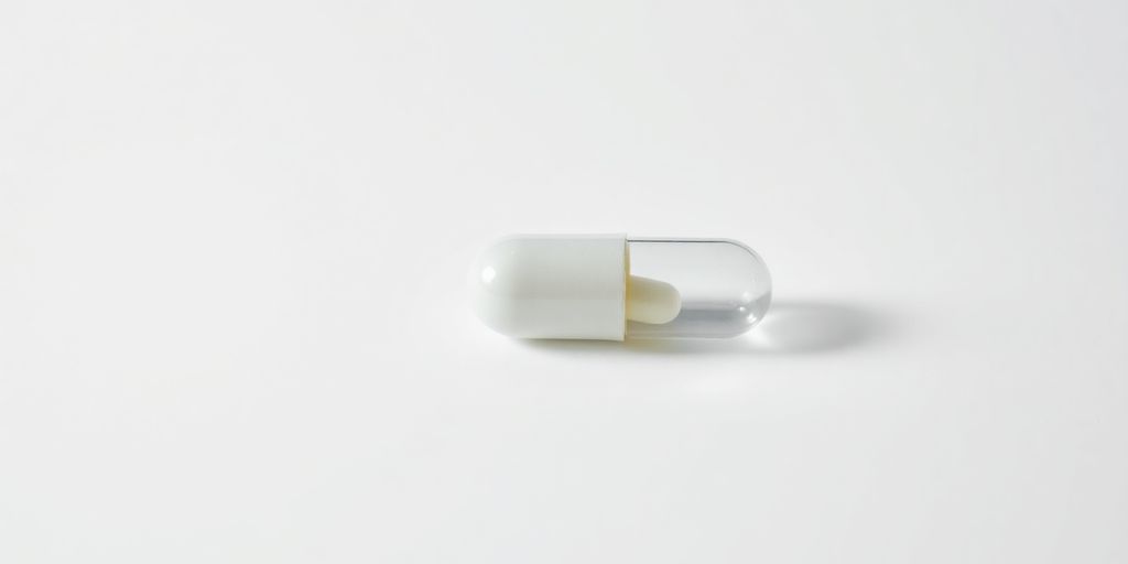 A zinc supplement capsule on a clean white background.