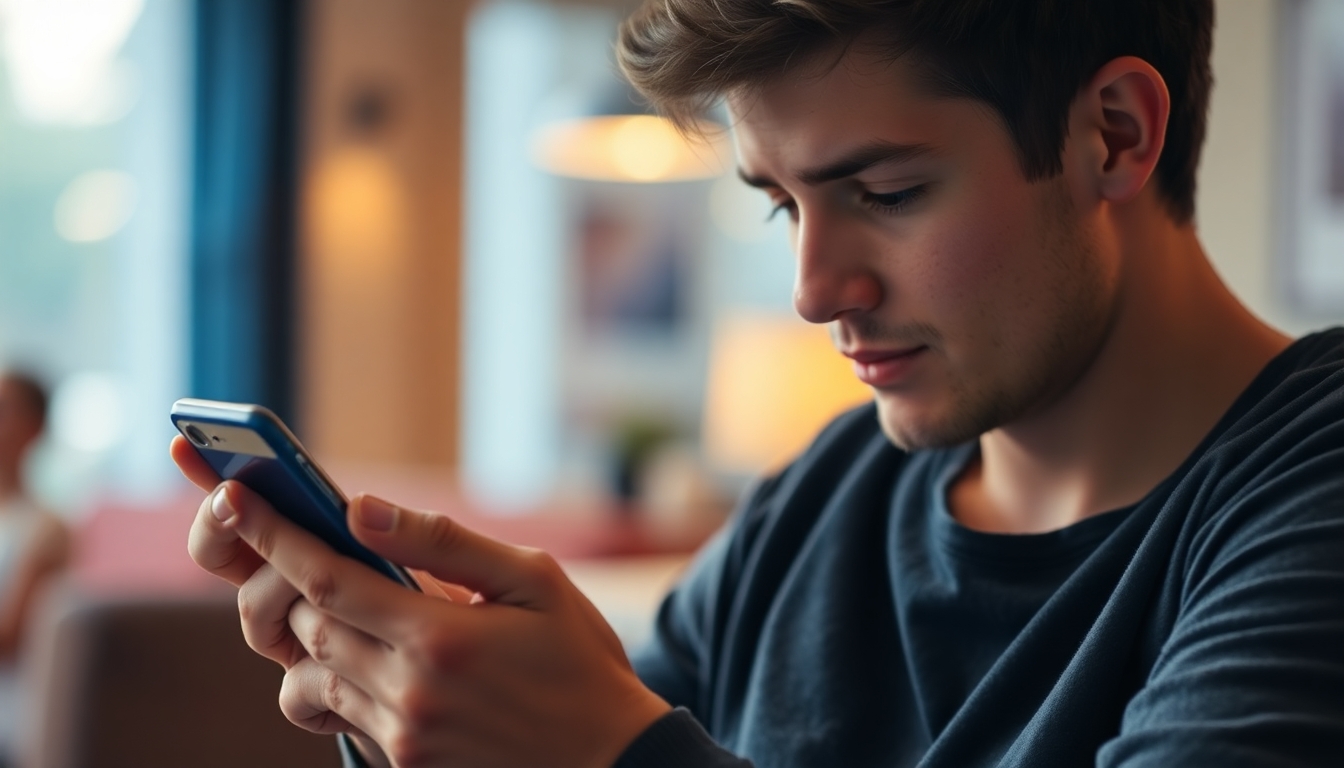 Person using smartphone to search for electoral information.