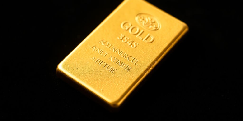 Lingot d'or sur fond sombre.