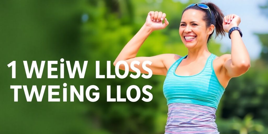 Woman exercising outdoors, smiling and looking energized.
