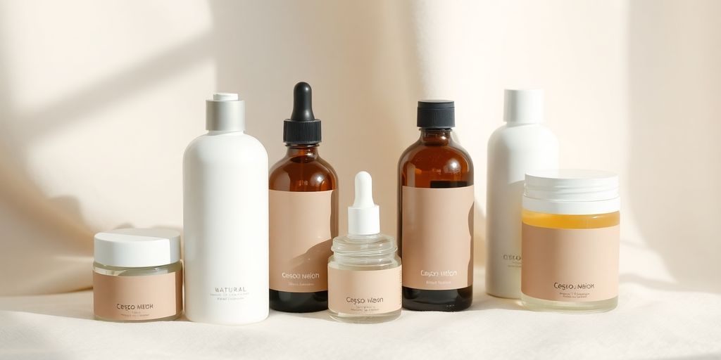 Clean skincare products on a subtle background.