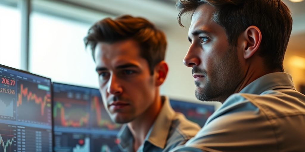 Man analyzing financial data.