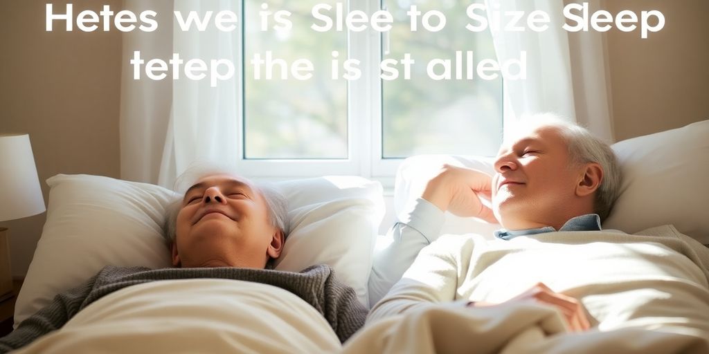 Elderly couple sleeping peacefully in a comfortable bed.