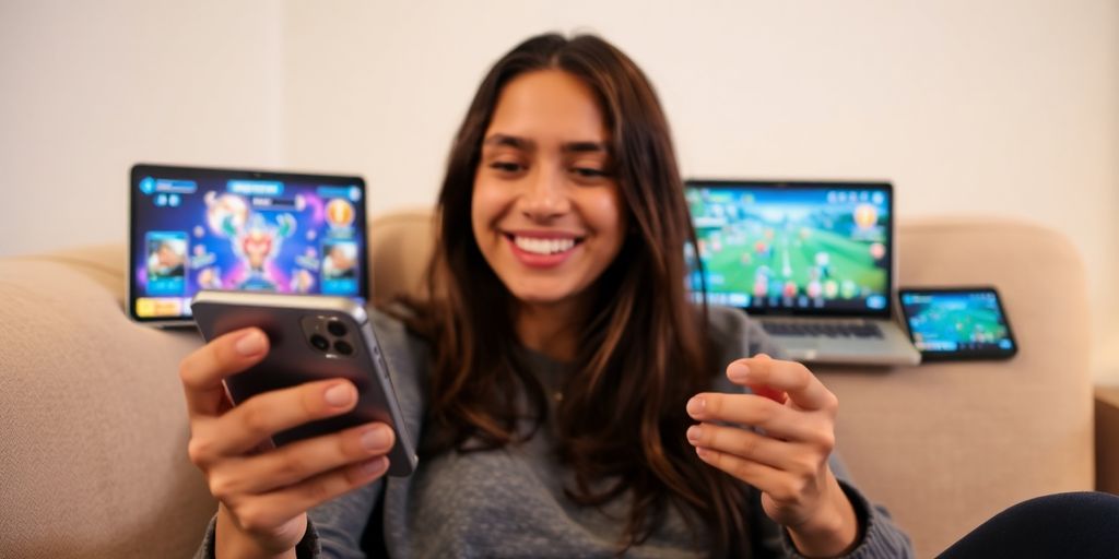 คนเล่นเกมบนอุปกรณ์หลากหลาย