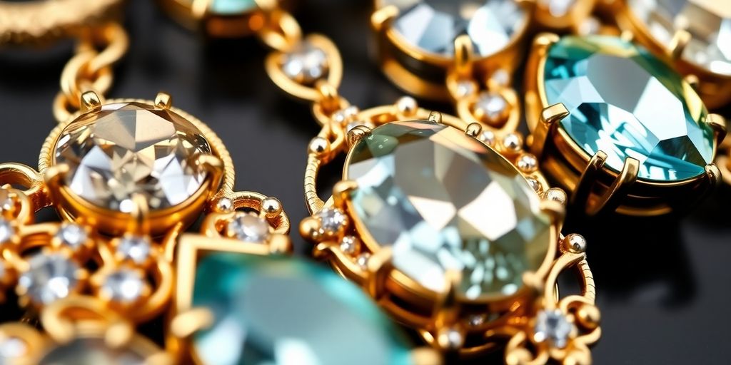 Bijoux en or avec pierres précieuses, éclat et élégance.