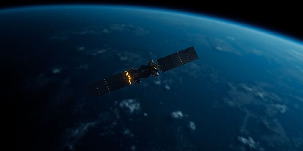 Satélite Starlink sobrevoando a Terra.